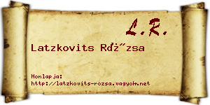 Latzkovits Rózsa névjegykártya