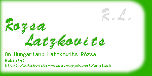 rozsa latzkovits business card