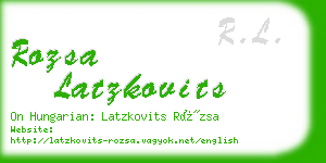 rozsa latzkovits business card